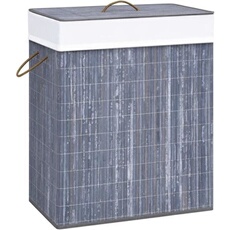 Panier à linge avec une seule section bambou gris 83 L 320756