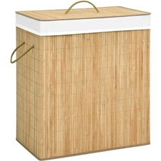 VIDAXL - Panier à linge - Bambou - 2 sections - 100 L