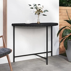 VIDAXL - Table de jardin - Résine tressée - Noir - 100x50x75 cm