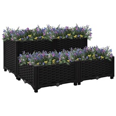 vidaXL - Carré potager surélevé - 80x80x38 cm - Noir