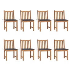 Vidaxl Chaises De Jardin Lot De 8 Avec Coussins Bois De Teck Massif