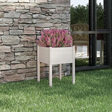 Vidaxl Blanc Jardinière 50X50x70 Cm Bois De Pin Massif