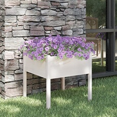 Vidaxl Blanc Jardinière D'extérieur 70 X 70 X 70 Cm Bois De Pin Massif