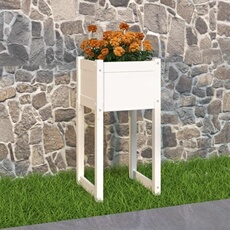 vidaXL - Jardinière - Bois massif de pin - 40x40x81 cm - Blanc