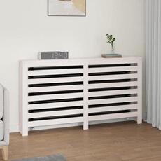 822602 Cache-radiateur Blanc 153x19x84 cm Bois massif de pin