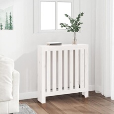 822567 Cache-radiateur Blanc 79,5x19x84 cm Bois massif de pin