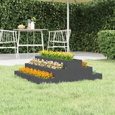 VIDAXL - Jardinière - Bois de Pin Massif - Gris - 80x80x27 cm