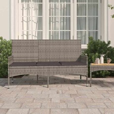 VIDAXL - Banc de jardin 3 places - Résine tressée - Gris