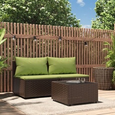 VIDAXL - Salon de jardin modulable - 3 pièces - Rotin - Vert