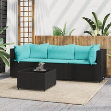 vidaXL - Salon de jardin modulable - 3 places - 4 pièces - Bleu