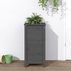 vidaXL - Jardinière - Bois massif de pin - Gris - 40x40x78 cm