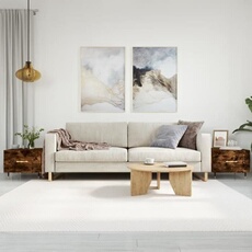 vidaXL - Table basse - Ensemble de 2 - Chêne fumé - 50x50x40 cm