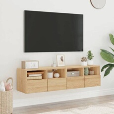 Vidaxl Meubles Tv Muraux 2 Pcs Chêne Sonoma 60X30x30cm Bois Ingénierie 836859