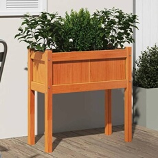 VIDAXL - Jardinière sur pieds - Bois de pin massif - Marron - 70x31x70 cm