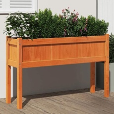 vidaXL - Jardinière avec pieds - Bois de pin massif - 110x31x70 cm - Marron