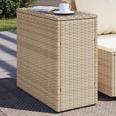 VIDAXL - Table d'appoint de jardin - Rotin - Beige