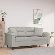 VIDAXL - Canapé 2 places - Gris clair - 140 cm