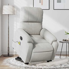Vidaxl Gris/Clair Fauteuil De Relaxation, Massage, Inclinable Électrique Tissu Microfibre