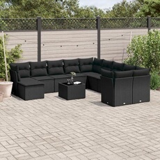 VIDAXL - Salon de jardin - 12 pièces - Noir