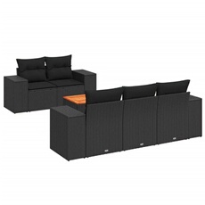 VIDAXL - Salon de jardin modulable - 5 personnes - Noir