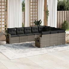 VIDAXL - Salon de Jardin - 10 Pièces - Gris