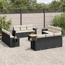 VIDAXL - Salon de jardin modulable - 12 personnes - 13 pièces - Noir