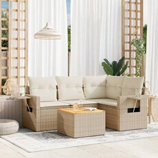 VIDAXL - Salon de jardin modulable - 5 pieces - 4 personnes - Beige