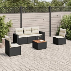 VIDAXL - Salon de jardin modulable - 5 personnes - 6 pièces - Noir