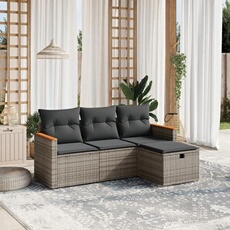 vidaXL - Salon de jardin - Modulable - 4 places - Gris