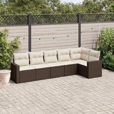 VIDAXL - Salon de jardin modulable - Résine tressée - Marron - 6 personnes