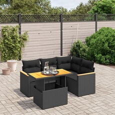 VIDAXL - Salon de Jardin - 5 Pièces - Noir