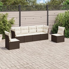 VIDAXL - Salon de jardin modulable - Résine tressée - 6 personnes - Marron