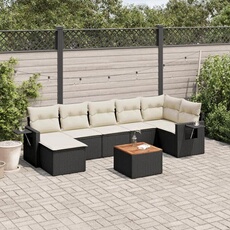 Vidaxl Noir Salon De Jardin Modulable Polyethylene 8 Pieces X 62 X 69 7 Personnes
