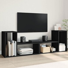 VIDAXL - Meuble TV - Lot de 2 - Noir - 75x30x50 cm