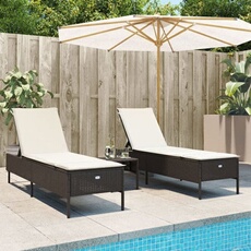 vidaXL - Lot de 2 Chaises Longues de Jardin - Résine Tressée - Marron