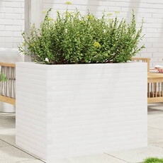 vidaXL - Jardinière - Bois de Pin Massif - 90x60x68,5 cm - Blanc