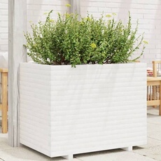 VIDAXL - Jardinière - Bois de Pin Massif - 90x60x72 cm - Blanc