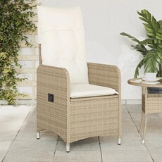 VIDAXL - Chaise inclinable de jardin - Résine tressée - Beige