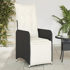 VIDAXL - Chaise de jardin inclinable - Résine tressée - Noir