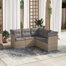 vidaXL - Salon de jardin - 5 pièces - Résine tressée - Beige