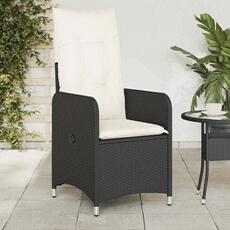 vidaXL - Chaise inclinable de jardin - Résine tressée - Noir