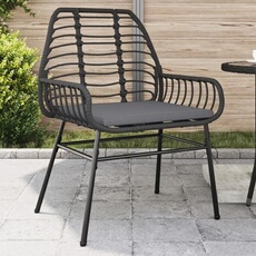 VIDAXL - Chaises de jardin - Résine tressée - Noir - Lot de 2