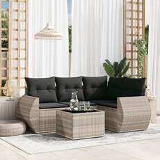 VIDAXL - Salon de Jardin - 5 Pièces - Gris