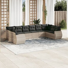 VIDAXL - Salon de Jardin - 10 Pièces - Gris