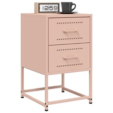 VIDAXL - Table de chevet - Acier - Rose - 36x39x60,5 cm - Lot de 2