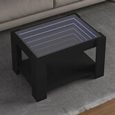 Table basse avec lumières LED en chêne fumé 90x50x40 cm | Leroy Merlin Table basse avec lumières LED en chêne fumé 90x50x40 cm | Leroy Merlin