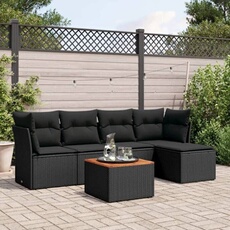 VidaXL - Salon de jardin modulable - 5 personnes - 6 pièces - Noir