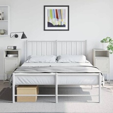 VIDAXL - Table de chevet - Acier - Blanc - 36x39x78 cm - Lot de 2