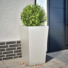 VIDAXL - Jardinière - Acier Inoxydable - 45x45x75 cm - Blanc