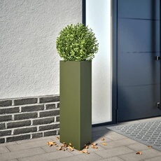 VIDAXL - Jardinière Triangulaire - Acier - 30x26x75 cm - Vert Olive